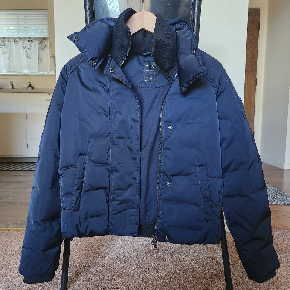Armani Exchange Navy Puffer Jacket